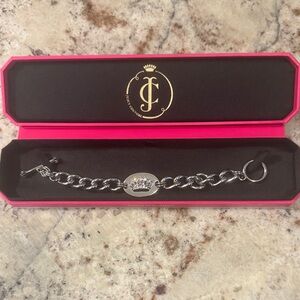 Juicy Couture Silver Bracelet with Crown Charm